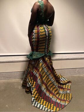 Authentic Woven Kente Multicolor Mermaid Dress
